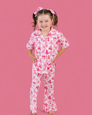 BOW CHECKERED CHARM DREAM GIRL'S FLARE SET