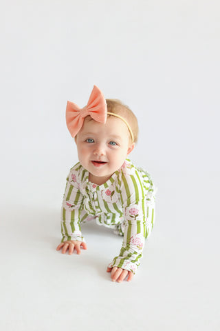 ROSIE'S MEADOW STRIPES DREAM RUFFLE ROMPER
