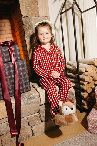 PEPPERMINT PLAID DREAM GIRL'S FLARE SET