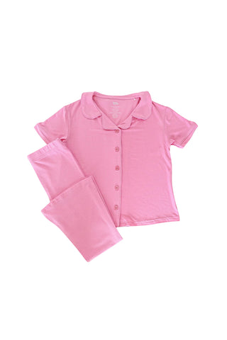 BELLA PINK RIB DREAM GIRL'S FLARE SET