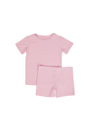 PINK ROSE RIB DREAM SHORT SET