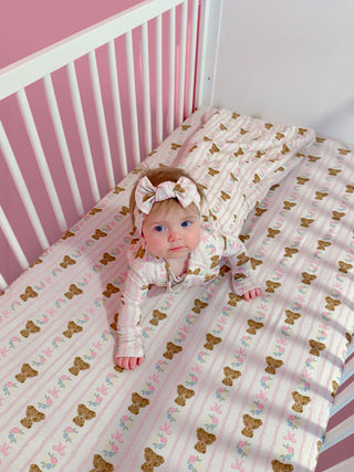 BEAR-Y BLOSSOMS DREAM CRIB SHEET