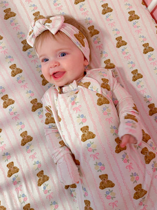 BEAR-Y BLOSSOMS DREAM CRIB SHEET