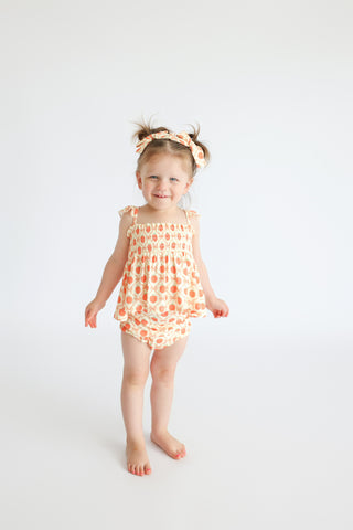 PEACH PERFECT BOWS DREAM SMOCKED BABYDOLL BUMMIES SET