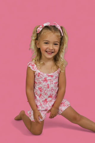 BOW CHECKERED CHARM DREAM RUFFLE SHORTS
