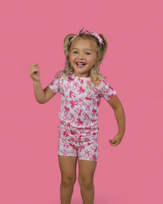 BOW CHECKERED CHARM DREAM SHORT SET