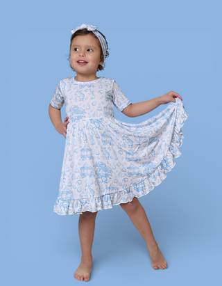 BLUEBELL EASTER TOILE DREAM RUFFLE DRESS