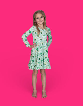 CLOVER & COINS DREAM RUFFLE DRESS
