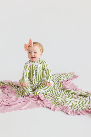 ROSIE'S MEADOW STRIPES DREAM RUFFLE BLANKET