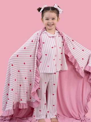 SWEETHEART STRIPES DREAM RUFFLE BLANKET