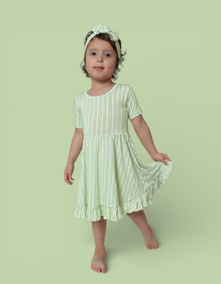 SPRINGTIME STRIPE DREAM RUFFLE DRESS