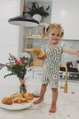 ROSIE'S MEADOW STRIPES DREAM RUFFLE SHORT SET