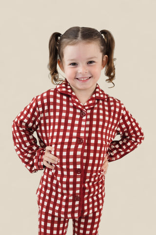 PEPPERMINT PLAID DREAM GIRL'S FLARE SET