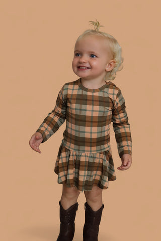 HARVEST TARTAN DREAM BODYSUIT DRESS