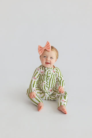 ROSIE'S MEADOW STRIPES DREAM RUFFLE ROMPER