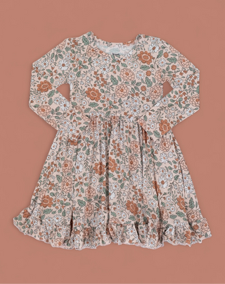 AUTUMN BLOSSOM LONG SLEEVE DREAM RUFFLE DRESS