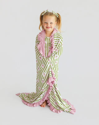 ROSIE'S MEADOW STRIPES DREAM RUFFLE BLANKET