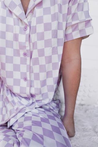 PERIWINKLE CHECKS WOMEN’S RELAXED FLARE DREAM SET