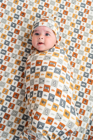 WILD WEST CHECKERS DREAM SWADDLE & BEANIE