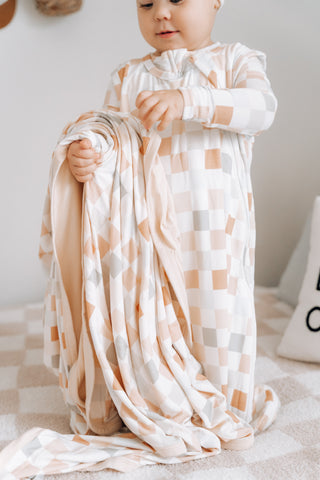 MUTED CHECKERS DREAM BLANKET