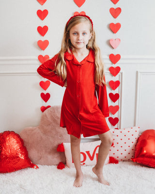 RED RIB GIRL'S DREAM GOWN