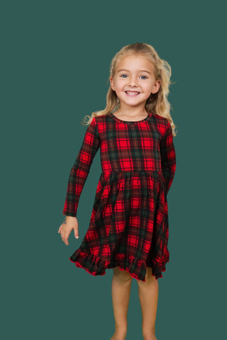 TARTAN CHEER DREAM RUFFLE DRESS