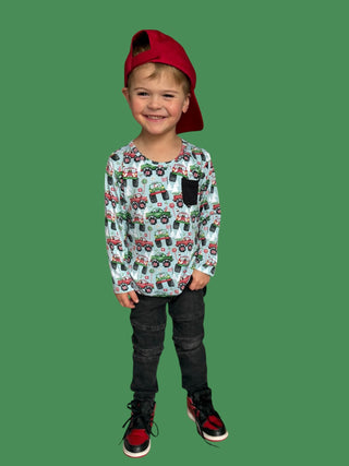 REVVED UP FOR CHRISTMAS DREAM LONG SLEEVE POCKET TEE