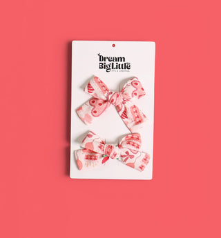 STRAWBERRY PARTY DELIGHT DREAM BOW HAIR CLIPS