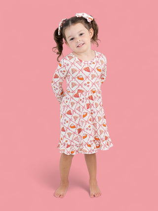 SLICE OF FALL LONG SLEEVE DREAM RUFFLE DRESS