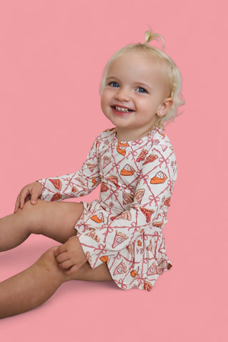 SLICE OF FALL LONG SLEEVE DREAM BODYSUIT DRESS