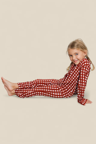 PEPPERMINT PLAID DREAM GIRL'S FLARE SET