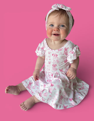 PINK PUPPY TOILE DREAM CAP SLEEVE BODYSUIT DRESS