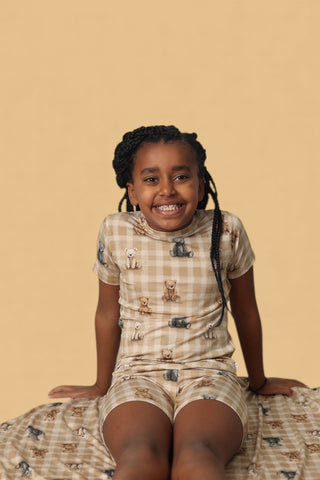 TEDDY CHECK DREAM SHORT SET