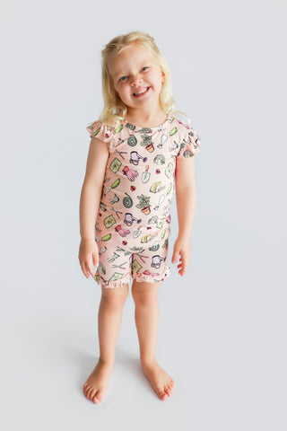 IN THE GARDEN DREAM RUFFLE SHORT SET
