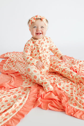 PEACH PERFECT BOWS DREAM RUFFLE ROMPER