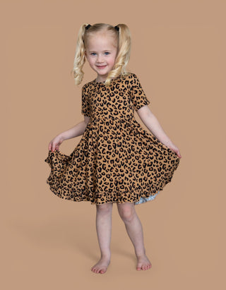 LEOPARD DREAM RUFFLE DRESS
