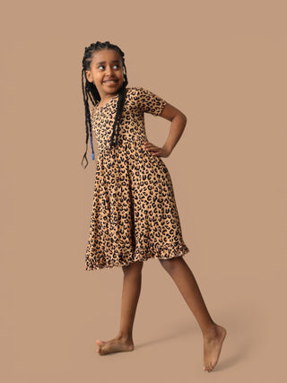 LEOPARD DREAM RUFFLE DRESS