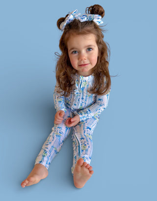 HEIRLOOM BLUE BLOOMS DREAM BOW HAIR CLIPS