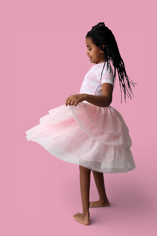 BLUSH BUNNY TOILE DREAM TUTU DRESS