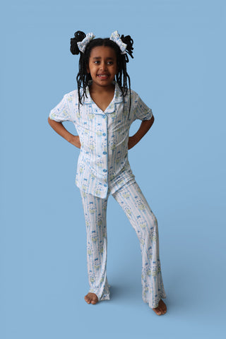 HEIRLOOM BLUE BLOOMS DREAM GIRL'S FLARE SET