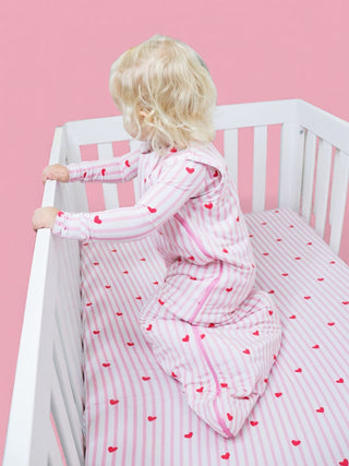 SWEETHEART STRIPES DREAM CRIB SHEET