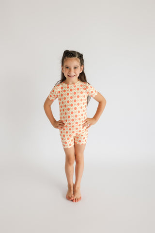 PEACH PERFECT BOWS DREAM SHORT SET