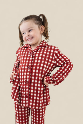 PEPPERMINT PLAID DREAM GIRL'S FLARE SET