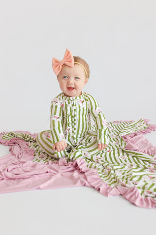 ROSIE'S MEADOW STRIPES DREAM RUFFLE BLANKET