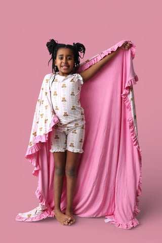 BEAR-Y BLOSSOMS DREAM RUFFLE BLANKET