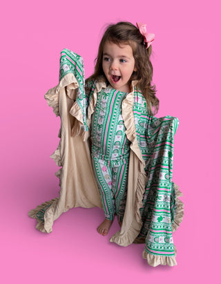 LUCKY RAINBOW RIBBONS DREAM RUFFLE BLANKET