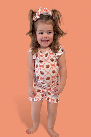 GAME DAY GLAM DREAM RUFFLE SHORT SET