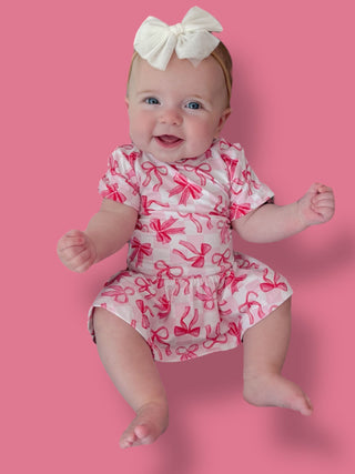 BOW CHECKERED CHARM DREAM BODYSUIT DRESS