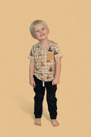 TEDDY CHECK DREAM POCKET TEE