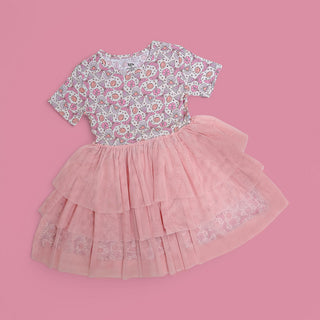 lace top tutu dress Round Neckline Lace Top Applique Beading Tulle Flower Girl Dresses, Lo Dairy Bridal